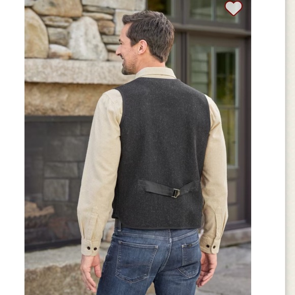 MENS Orton Brothers Clothing Co. Wool Utility Vest - Medium - Charcoal Stripe - Picture 10 of 12